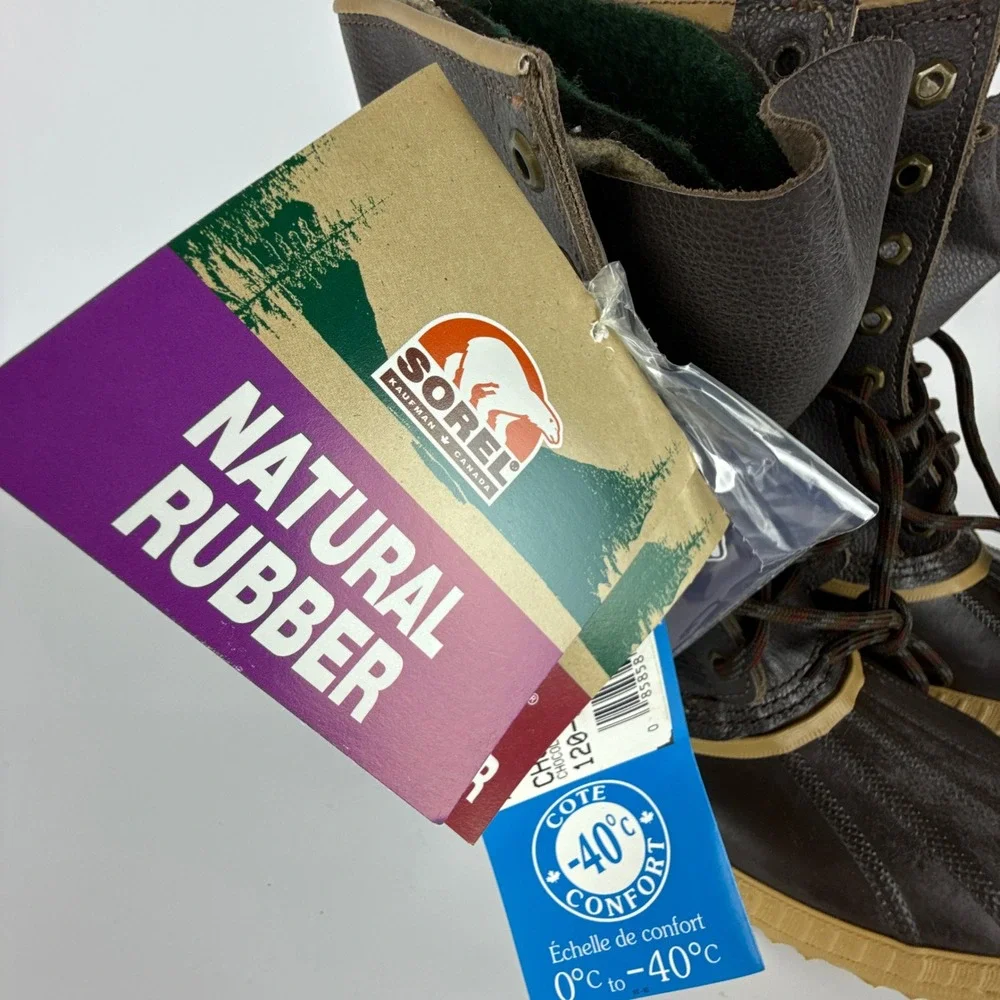 Vintage Sorel Caribou Winter Snow Boots‎ Mens 7 Arctic Pac Chocolate Canada New